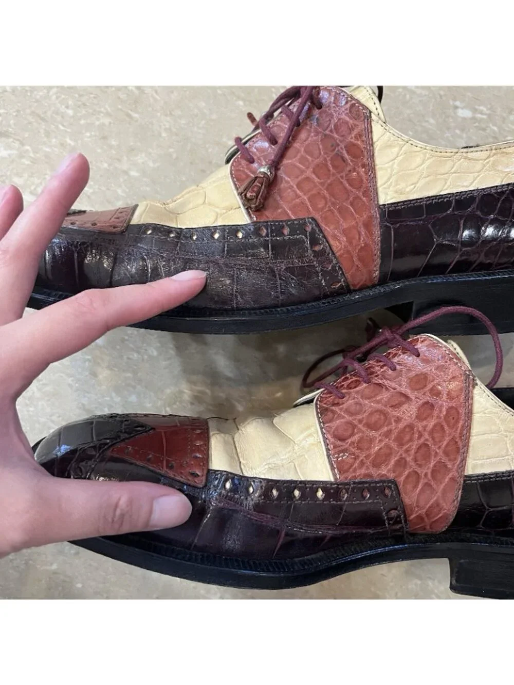 Slick Exotica Mens Genuine Hornback Alligator Dress Shoes Oxford Loafers Size 9